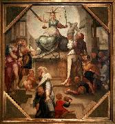 Sienese school Alegory of Justice oil
